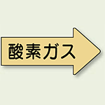 JIS配管識別方向ステッカー 右向き 酸素ガス 中 10枚1組 (AS-43M)