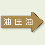 JIS配管識別方向ステッカー 右向き 油圧油 小 10枚1組 (AS-45-3S)