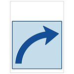 ワンタッチ取付標識 右カーブ矢印 (SMJ-30) ※名入れサービス実施中