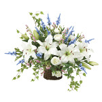 光触媒 人工観葉植物 造花 壁掛けカサブランカ (高さ60cm)