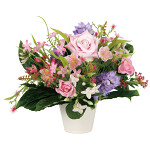 光触媒 人工観葉植物 造花 ミックスローズ (高さ22cm)