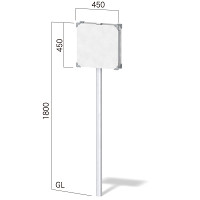 アルミ支柱プレート看板 インフォメックス NECOタイプ 450角 片面 (NECO-2)