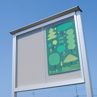 透明アクリル保護板付き屋外用自立アルミ掲示板 SBX シルバーつや消し SBX-1210(S)
