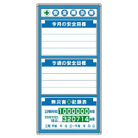 安全掲示板 (木製) 表示板セット 表示内容:今月の安全目標 他 (314-01)