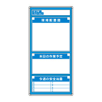 安全掲示板 (木製) 表示板セット 表示内容:現場配置図 他 (314-02)