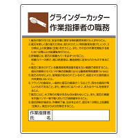 作業主任者職務板 グラインダーカッター (808-28)