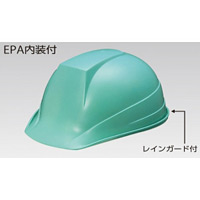 ヘルメット前ひさし型 PC樹脂製(ポリカーボネート) レインガード付 (飛・墜・電) カラー:ブルー (377-18BL)