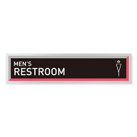 デザイナールームプレート　アパレル向け　タイル 男子トイレ アルミ板 W250×H60 (AL-2560-AB-HS1-0203)