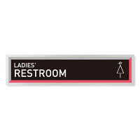 デザイナールームプレート　アパレル向け　タイル 女子トイレ アルミ板 W250×H60 (AL-2560-AB-HS1-0204)