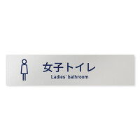 デザイナールームプレート　アパレル向け　シンプル 女子トイレ アルミ板 W250×H60 (AL-2560-AB-IM1-0204)