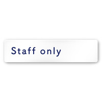 デザイナールームプレート　文字紺 Staff only 白マットアクリル W250×H60 (AC-2560-HA-IM1-0210)
