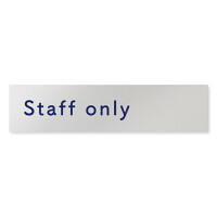デザイナールームプレート　文字紺 Staff only アルミ板 W250×H60 (AL-2560-HB-IM1-0210)