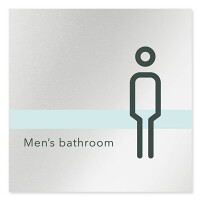 デザイナールームプレート　ライン 男子トイレ１ アルミ板 W150×H150 (AL-1515-HB-NH1-0103)