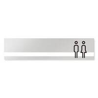 デザイナールームプレート　ライン トイレ2 アルミ板 W250×H60 (AL-2560-HB-NH1-0202)