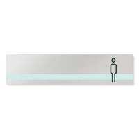 デザイナールームプレート　ライン 男子トイレ１ アルミ板 W250×H60 (AL-2560-HB-NH1-0203)