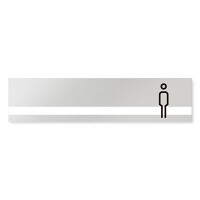 デザイナールームプレート　ライン 男子トイレ２ アルミ板 W250×H60 (AL-2560-HB-NH1-0204)