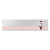 デザイナールームプレート　ライン 女子トイレ1 アルミ板 W250×H60 (AL-2560-HB-NH1-0205)