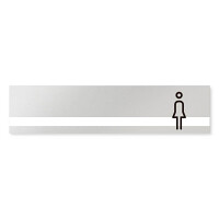 デザイナールームプレート　ライン 女子トイレ2 アルミ板 W250×H60 (AL-2560-HB-NH1-0206)