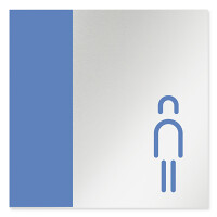 デザイナールームプレート　バイカラー 男子トイレ２ アルミ板 W150×H150 (AL-1515-HB-NT1-0104)