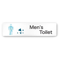 デザイナールームプレート 会社向け クリスタル 男子トイレ２ 白マットアクリル W250×H60 (AC-2560-OA-IN1-0204)