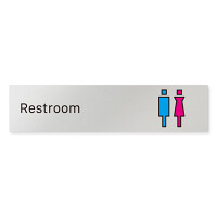 デザイナールームプレート 会社向け ビビット トイレ2 アルミ板 W250×H60 (AL-2560-OB-IM3-0202)