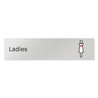 デザイナールームプレート 会社向け ビビット 女子トイレ2 アルミ板 W250×H60 (AL-2560-OB-IM3-0206)