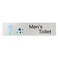 デザイナールームプレート 会社向け クリスタル 男子トイレ２ アルミ板 W250×H60 (AL-2560-OB-IN1-0204)