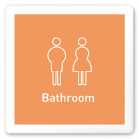 デザイナールームプレート　飲食店向け　シンプル トイレ2 白マットアクリル W150×H150 (AC-1515-RA-IM2-0102)