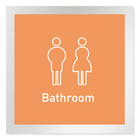 デザイナールームプレート　飲食店向け　シンプル トイレ2 アルミ板 W150×H150 (AL-1515-RB-IM2-0102)