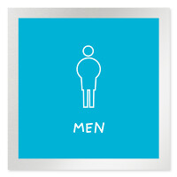 デザイナールームプレート　飲食店向け　シンプル 男子トイレ２ アルミ板 W150×H150 (AL-1515-RB-IM2-0104)