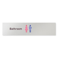 デザイナールームプレート　飲食店向け　シンプル トイレ1 アルミ板 W250×H60 (AL-2560-RB-IM2-0201)