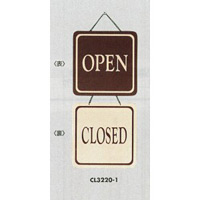 表示プレートH ドアサイン 両面 ブラウン 表示:OPEN⇔CLOSED (CL3220-1)