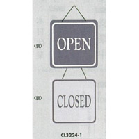 表示プレートH ドアサイン 両面 グレー 表示:OPEN⇔CLOSED (CL3224-1)