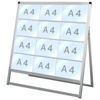 バリウスカードケーススタンド看板 A4横×12枚 (片面) (VACCSK-A4Y12K)
