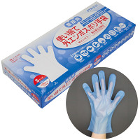 食品衛生法適合 外エンボス ポリ手袋(ポリエチレン製) 6000枚入 ブルー Sサイズ