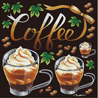 Coffee イラスト 看板・ボード用イラストシール (W285×H285mm)  