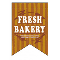 変形タペストリー FRESH BAKERY（リボンカット） カラー:茶 (5864)