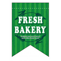 変形タペストリー FRESH BAKERY（リボンカット） カラー:緑 (5865)