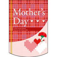 変形タペストリー Mothers Day チェック柄 (61071)