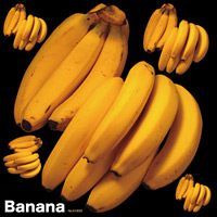 バナナ 看板・ボード用イラストシール (W285×H285mm) 