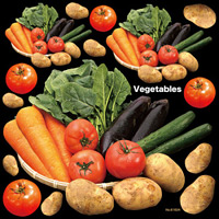 野菜（トマト・じゃがいも等）看板・ボード用イラストシール (W285×H285mm) 
