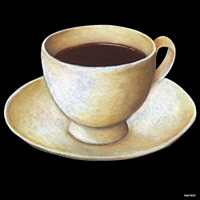 デコシール コーヒーカップ サイズ:ビッグ W600×H600 (61863)