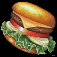 デコシール ハンバーガー サイズ:ビッグ W600×H600 (61872)