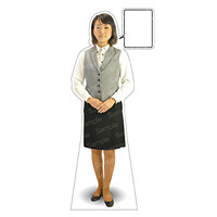 等身大パネル 女性制服(ベスト着用)-A モデル野原奈々 ポーズ:正面 (62351)
