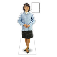 等身大パネル 女性制服(作業着着用)-A モデル野原奈々 ポーズ:正面 (62398)