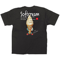 黒Tシャツ ソフトクリーム キャラクター サイズ:S (64168)