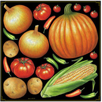野菜アソート(玉ねぎ、かぼちゃなど) ボード用イラストシール (68539)
