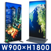 テンションファブリック(ファブリックフレーム) スタンド型 W900×H1800 両面 プレートタイプ エッジライト式LED