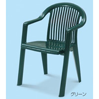 樹脂製 ガーデンフィジー 仕様:アームチェア カラー:グリーン (MZ-595-350-1)