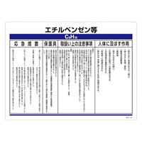 特定化学物質関係標識 450×600×1mm 表記:エチルベンゼン等 (035318)
